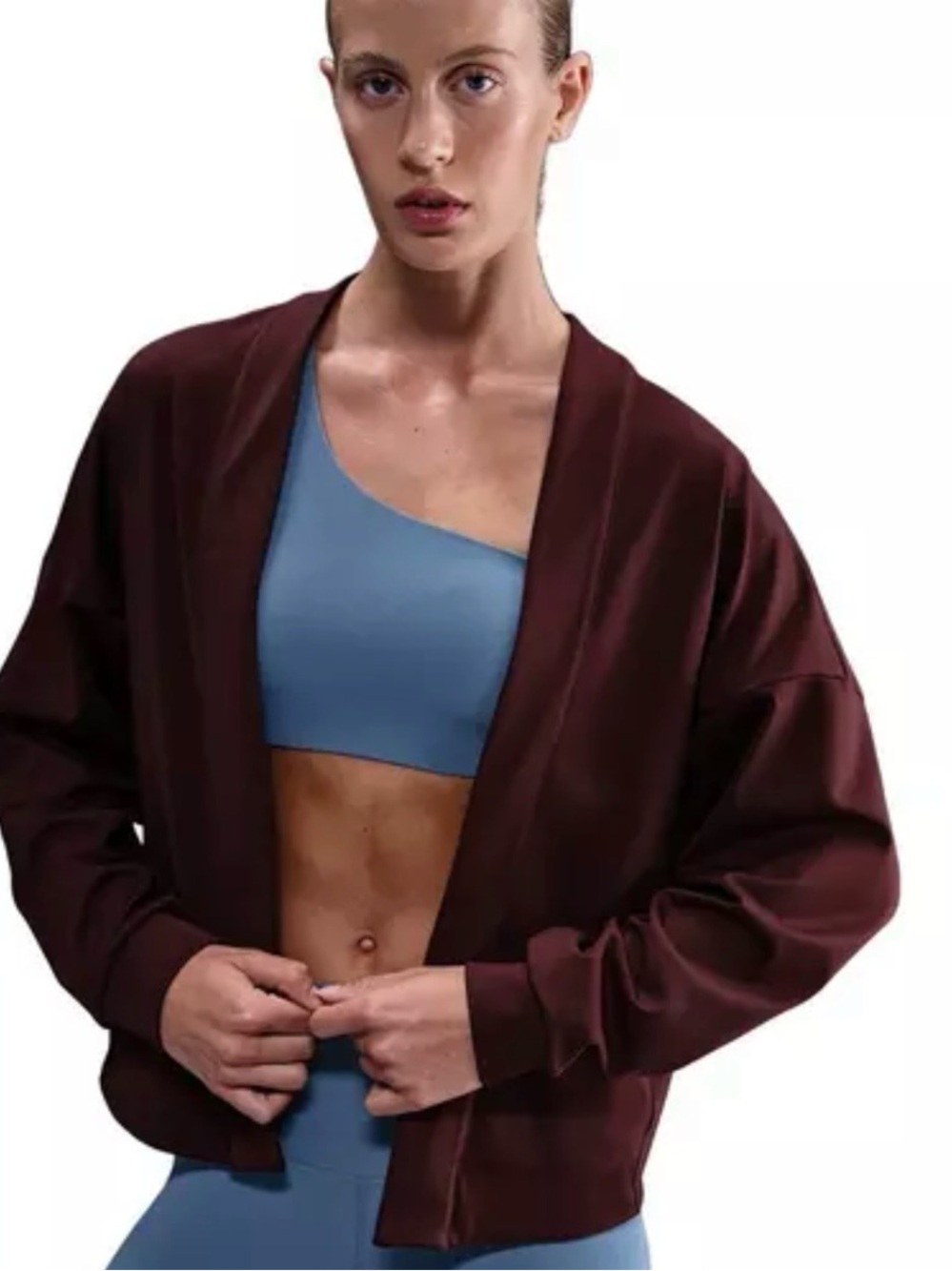 Nike Women's Zenvy Dri-FIT Oversized Cardigan - Burgundy